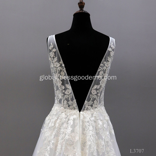 Ungrouped China White Women Party Luxury  Bride Lace Wedding Dresses Bridal Gowns Manufactory